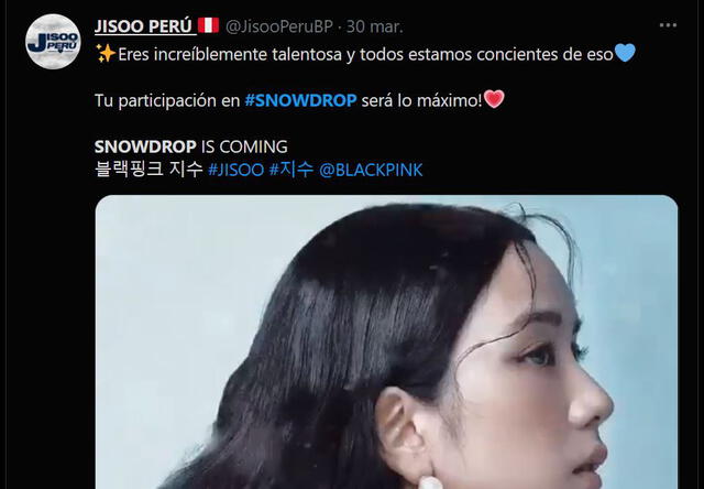 Comentarios de Blink sobre el drama Snowdrop de Jisoo. Foto: captura Twitter