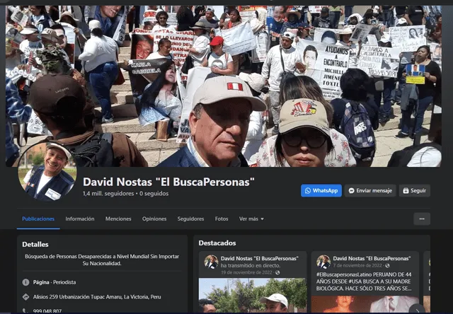 La página de Facebook de David Nostas.