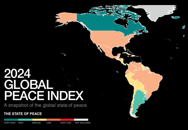 Uruguay, Costa Rica, Chile y Bolivia, completando el top 5 del ranking internacional. Foto: Global Peace Index.   