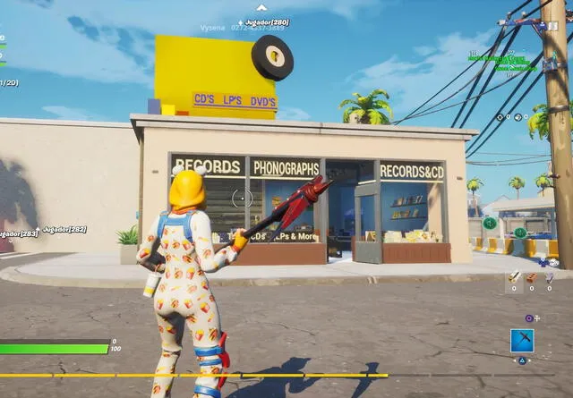 Captura del videojuego Fortnite en escenarios similares al MV "Dynamite" de BTS. Créditos: Fortnite / Big Hit Entertainment