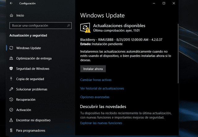 Las actualizaciones del sistema están disponibles en el apartado de Windows Update. Foto: Windows Community