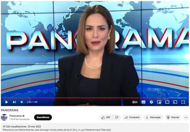  Video original de Mávila Huertas. Foto: captura en Youtube / Panorama.   