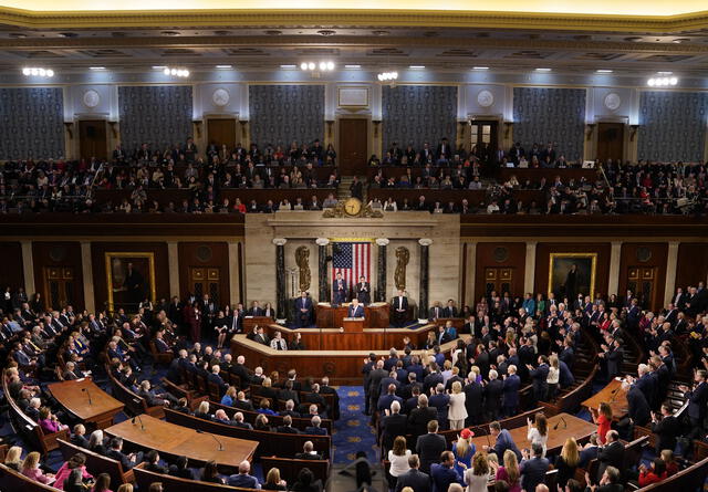  President Trump could face Congress if the Iran conflict escalates, as the DOJ states future military action may require legislative approval under the Constitution. Photo: AFP    