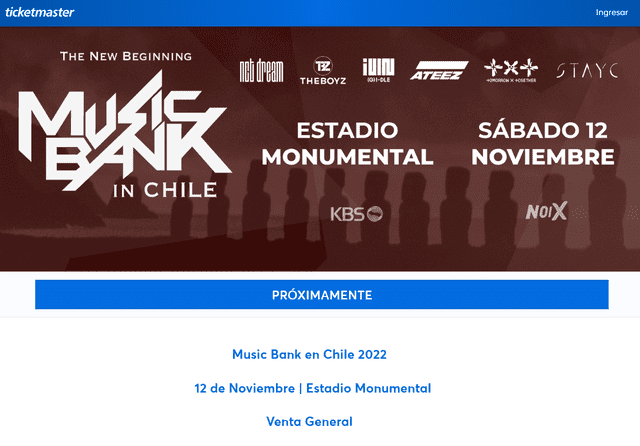 Music Bank Chile 2022, entradas precios