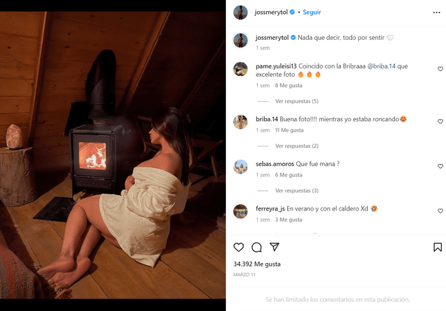 Jossmery Toledo desactiva comentarios en Instagram. Foto: Instagram/Jossmery Toledo 