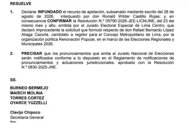 Resolución JNE Resolución JNE