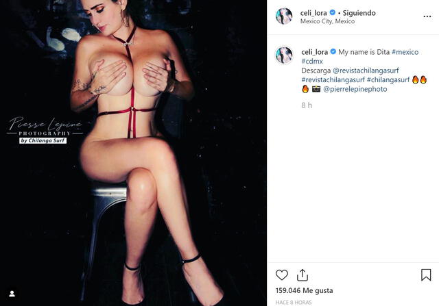 Publicación de Celia Lora en Instagram