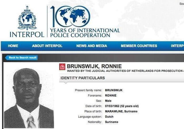 Ronnie Brunswijk esta en la lista de Interpol. Foto: INTERPOL