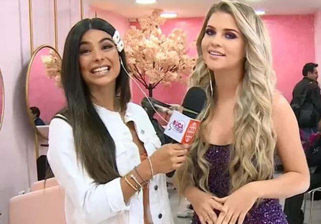  Brunella Horna recibió la visita de Ivana Yturbe en la inauguración de su SPA. Foto: Captura América TV   