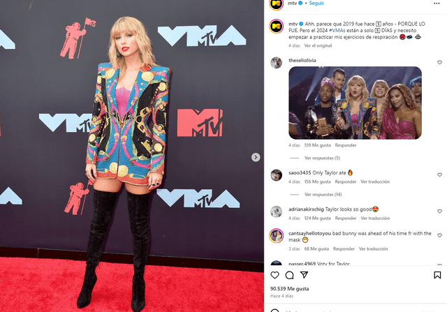 Taylor Swift es una de las cantantes más reconocidas en la actualidad. Foto: composición LR/Instagram/MTV   