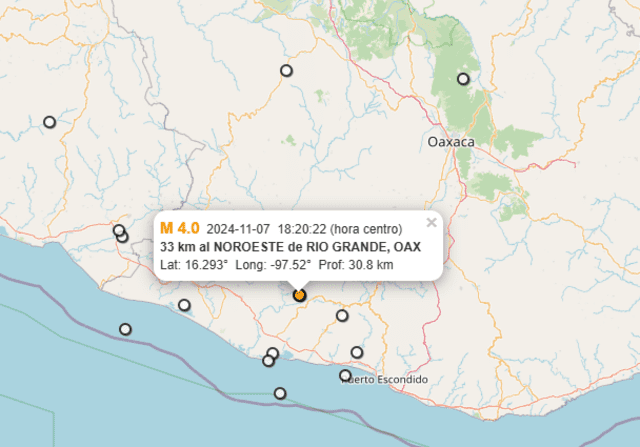 Último sismo en México. Foto: SSN 