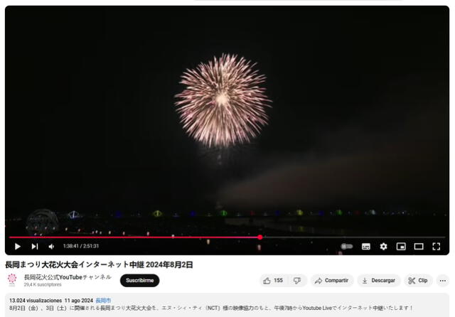 <em>Festival de Fuegos Artificiales de Nagaoka de 2024. Foto: captura de YouTube</em>   