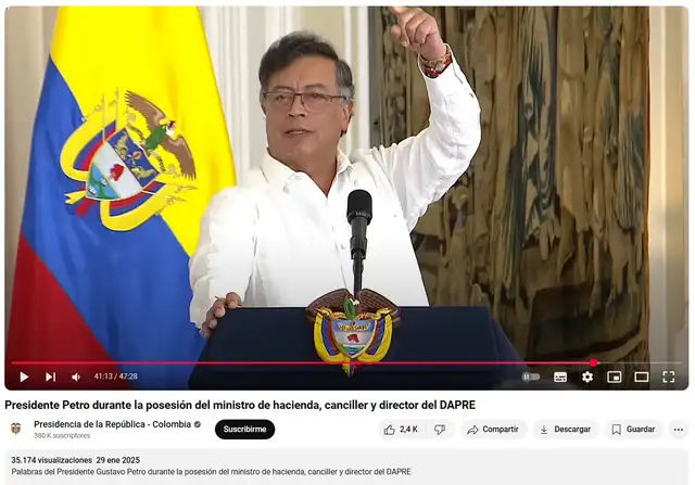 <em>Versión completa de la conferencia llevada a cabo por Gustavo Petro. Foto: captura de YouTube</em>   
