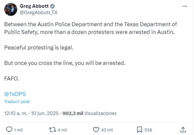 Texas. Foto: X. Texas. Foto: X.