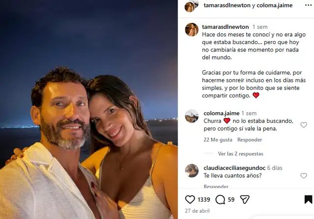 Hija de Jessica Newton grita su amor por deportista con romántico mensaje en redes: "Gracias por tu forma de cuidarme"