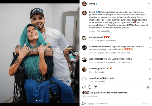 Karol G explica por qué mantendrá sus fotos con Anuel en Instagram