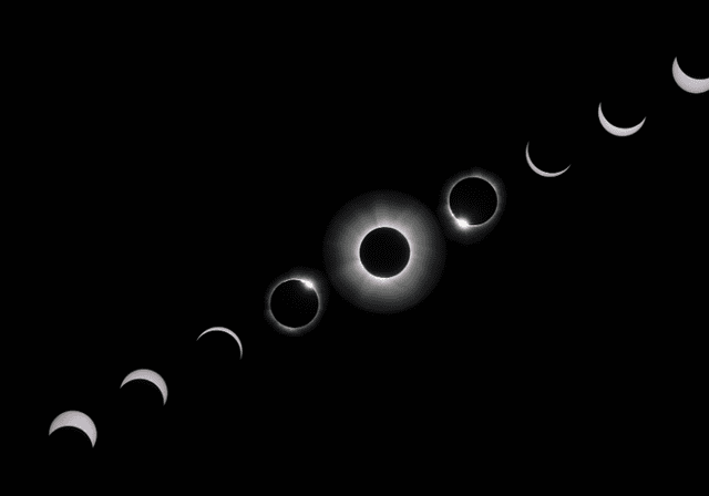 Desde las fases iniciales hasta el final, un eclipse puede durar entre 2 y 3 horas. Foto: NASA   
