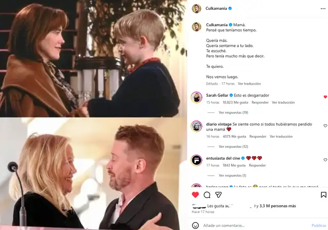 Macaulay Culkin lamenta la muerte de Catherine O'Hara. Foto: captura Instagram Macaulay Culkin lamenta la muerte de Catherine O'Hara. Foto: captura Instagram