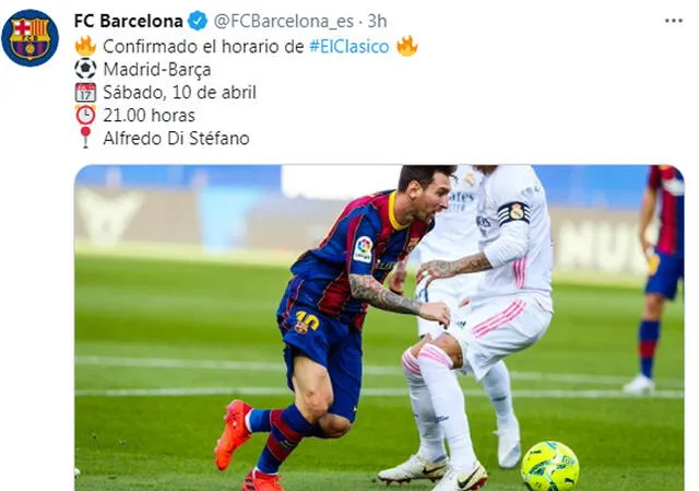 Publicación del Barcelona en Twitter.