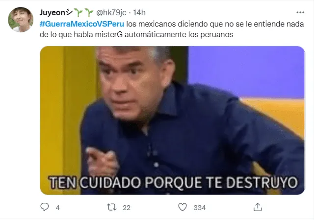 Twits peruanos defienden a Mister G ante las críticas de mexicanos. Foto: captura/Twitter.