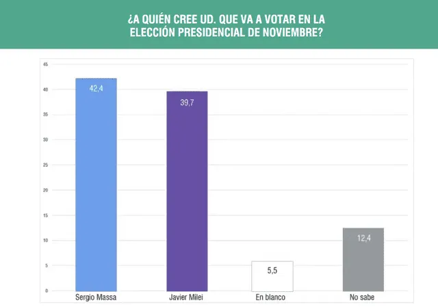 Resultados de la encuesta Analogías previo al balotaje en Argentina. Foto: Analogías.   