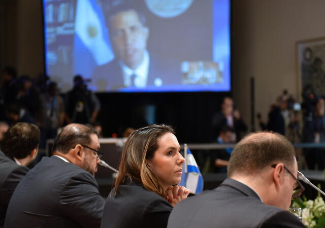 Borges asistió a la Conferencia sobre la Democracia en Venezuela. Foto: AFP.