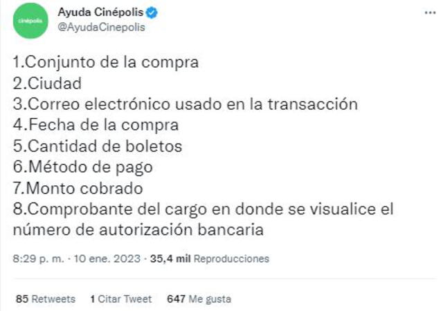 Cinépolis México: indicaciones para fans con problemas de compra. Foto: Twitter