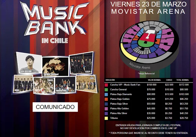 Music Bank, Chile 2022, kpop lineup