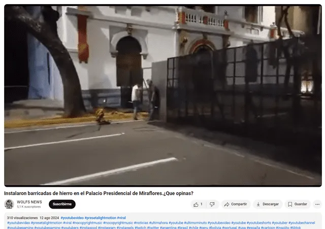 <em> Video desinformativo difundido el 12 de agosto de 2024. Foto: captura de YouTube</em>   