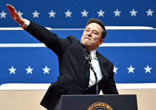  Elon Musk responds to criticism over an alleged "Nazi" salute, calling the accusations absurd. Photo: Clarin.    