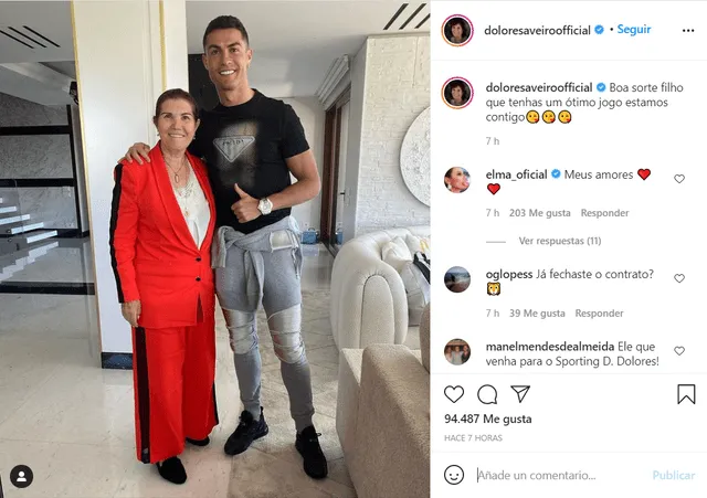 El mensaje de la madre de Cristiano Ronaldo. Foto: captura Instagram