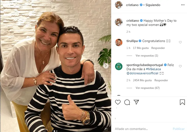 Publicación en Instagram de Cristiano Ronaldo.