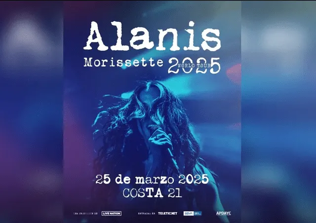 Alanis Morissette confirmó su presencia en Perú. Foto: Teleticket.   