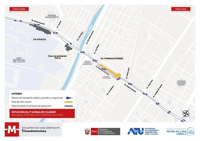 Rutas alternas por obras de estación Morales Duárez del Metro de Lima Rutas alternas por obras de estación Morales Duárez del Metro de Lima