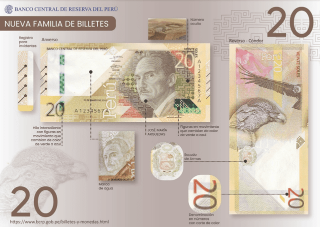Nuevos billetes Perú, soles, anverso, reverso, BCRP