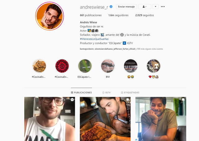 Instagram de Andrés Wiese