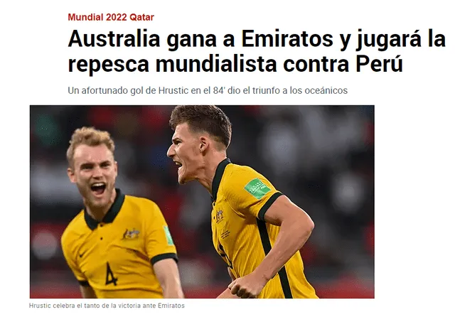 Australia, rival de Perú en el repechaje del Mundial Qatar 2022.