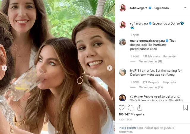 Sofía Vergara es blanco de críticas en Instagram.