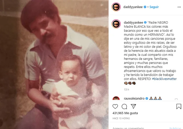 Daddy Yankee recordó sus raíces y pidió respeto por la vida.