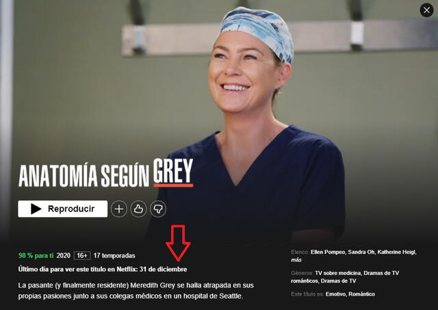 Grey s anatomy deja Netflix fecha de salida del streaming del