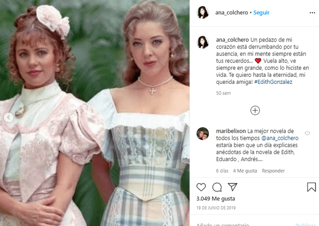 Ana Colchero se despide de Edith González. Foto: captura/Instagram