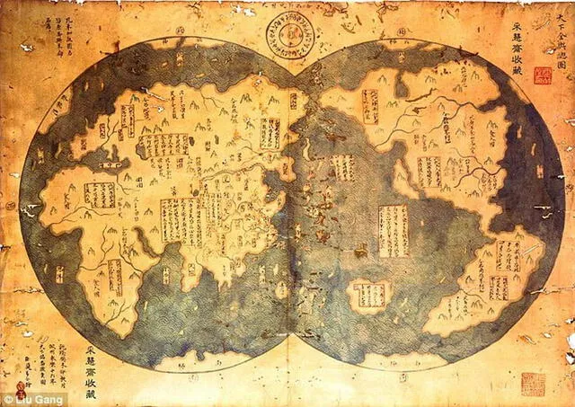  Este sería el mapa de 1763 que respalda la teoría china. Foto: Academia/Liu Gang    