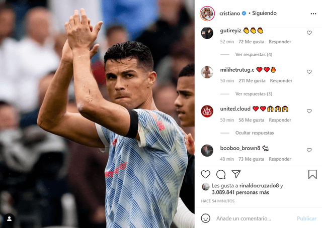 Cristiano Ronaldo volvió a Manchester United procedente de la Juventus. Foto: captura Instagram