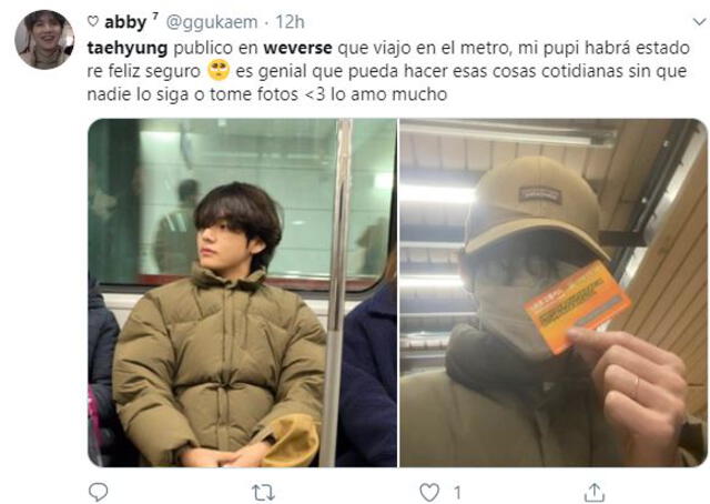 En Twitter, ARMY celebró el viaje de Kim Taehyung.