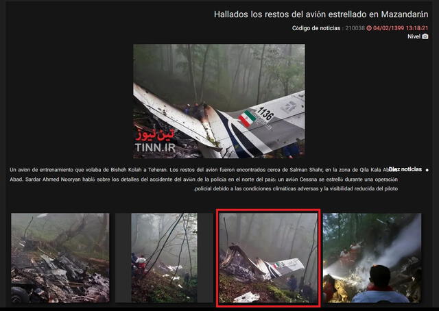  Nota del medio Tinn traducida al español sobre el hecho. En rojo, la imagen que aparece en el post viral. Foto: captura de Google   