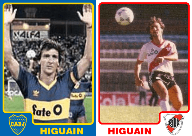 El padre de Gonzalo Higuaín jugó como defensa en los máximos rivales del fútbol argentino.