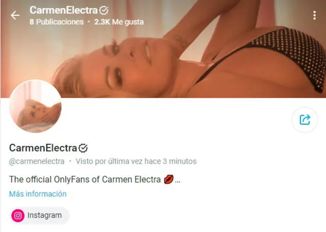 Carmen Electra abrió su cuenta de OnlyFans el 18 de mayo del 2022. Foto: captura OnlyFans
