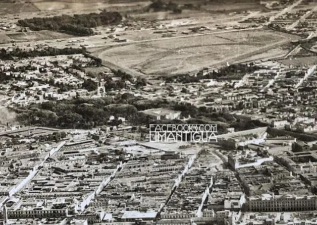 Vista aérea de la capital de Lima, a finales de 1920. Foto: Lima la antigua