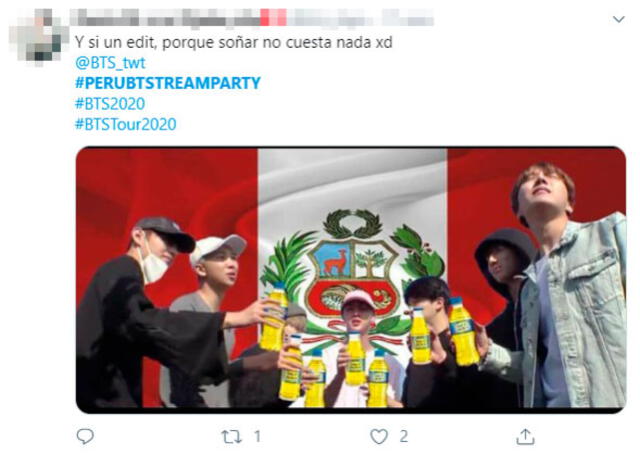 ARMYs de Perú haciendo edits ante la posibilidad de la visita de BTS.