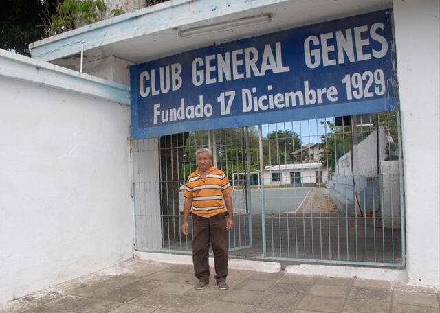 Frontis del Club General Genes, equipo que defendía Trigo cuando derribó un avión. Foto: Conmebol   